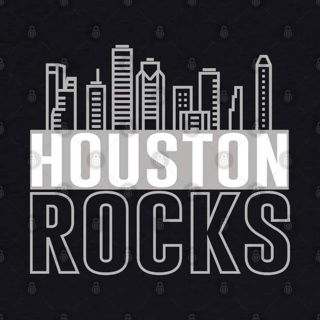 Houston Rocks Texas City Skyline by mstory